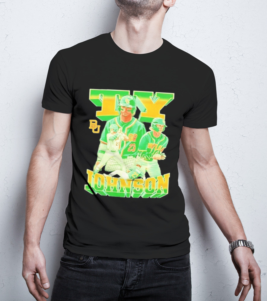 Ty Johnson Baylor Bears 23 NCAA Baseball BU T-Shirt