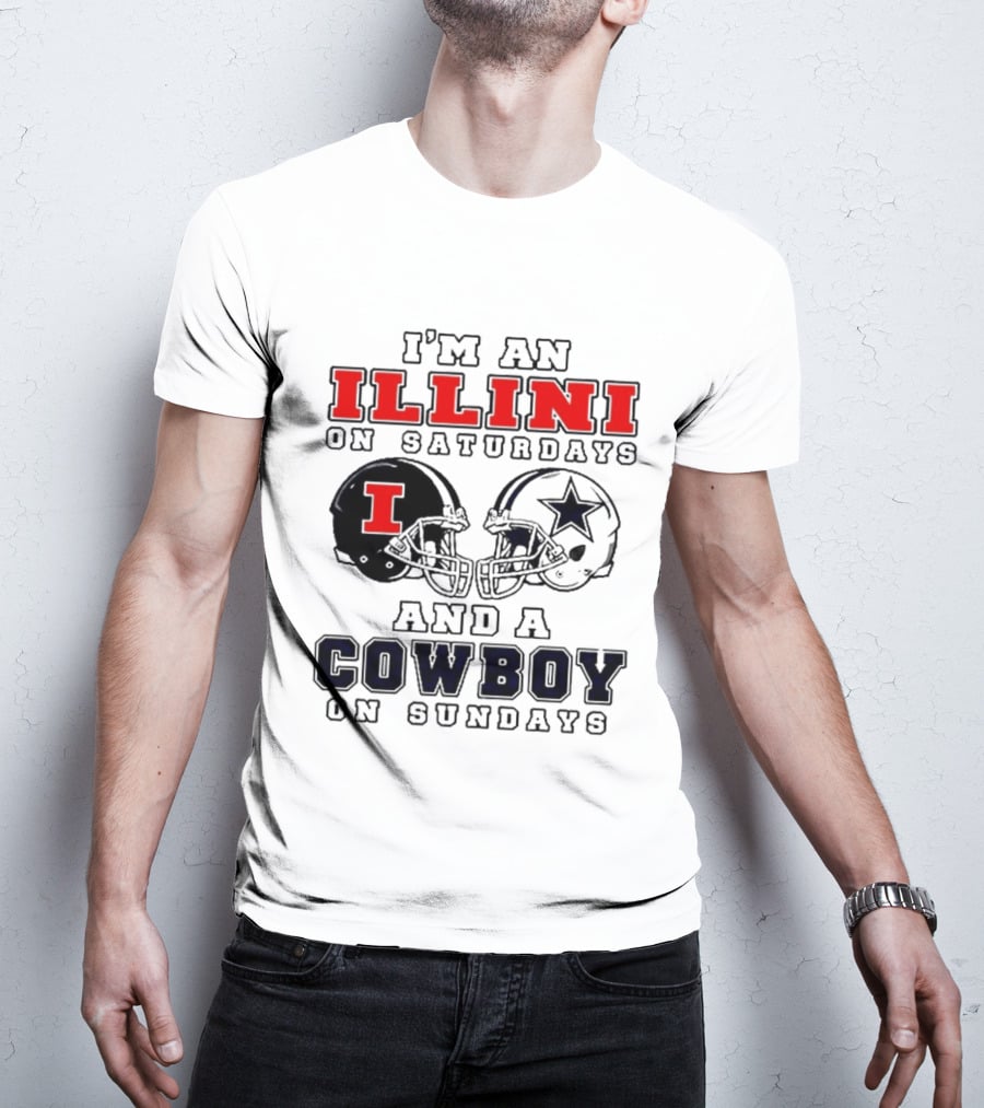 Im An Illini On Saturdays And A Cowboy On Sundays Football Game Day T-Shirt
