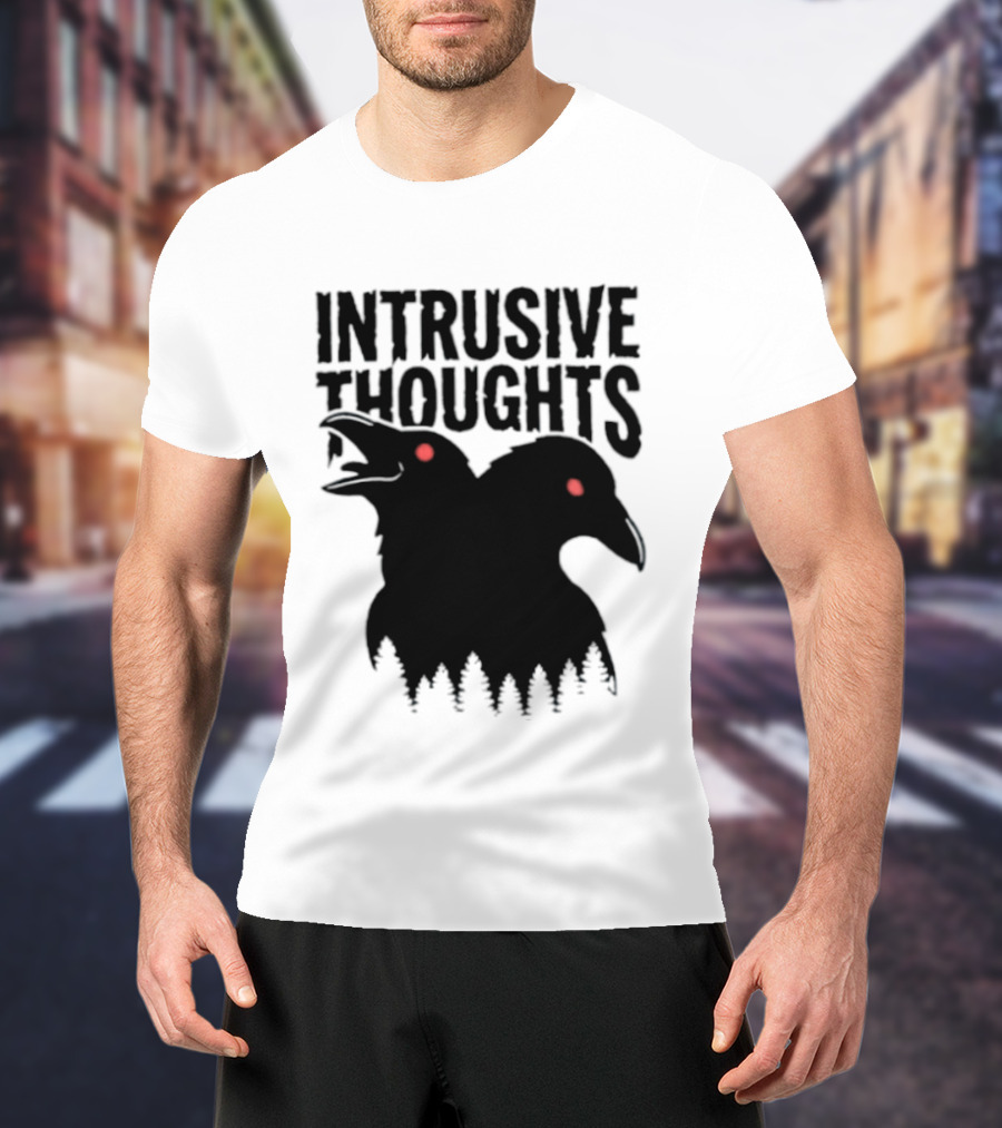 Intrusive Thoughts Raven Forest Mental Health Awareness T-Shirt