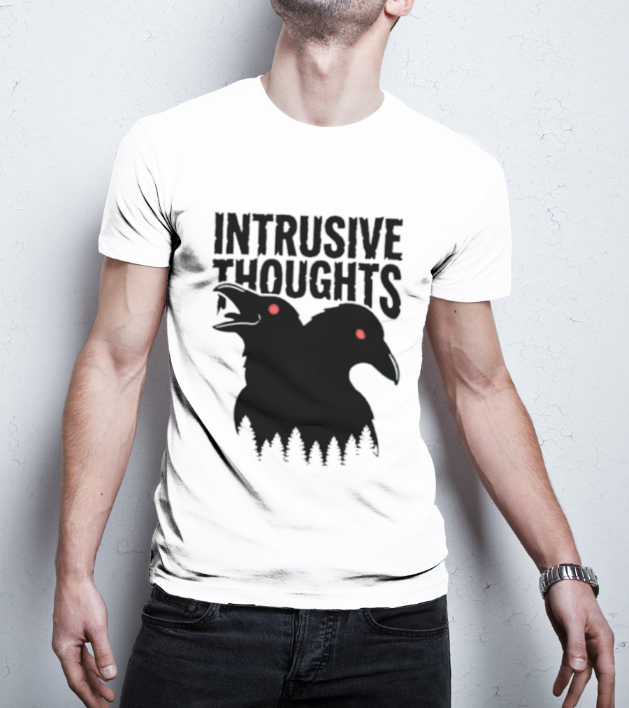 Intrusive Thoughts Raven Forest Mental Health Awareness T-Shirt