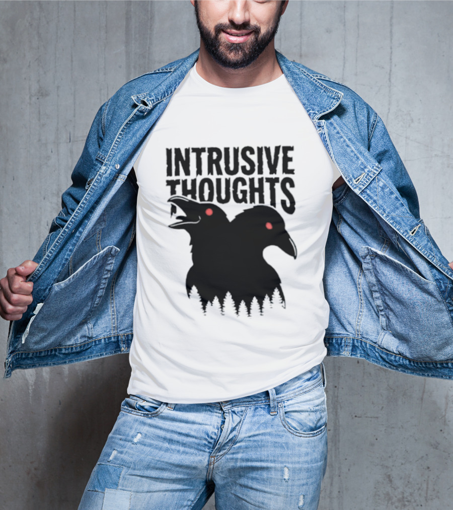 Intrusive Thoughts Raven Forest Mental Health Awareness T-Shirt
