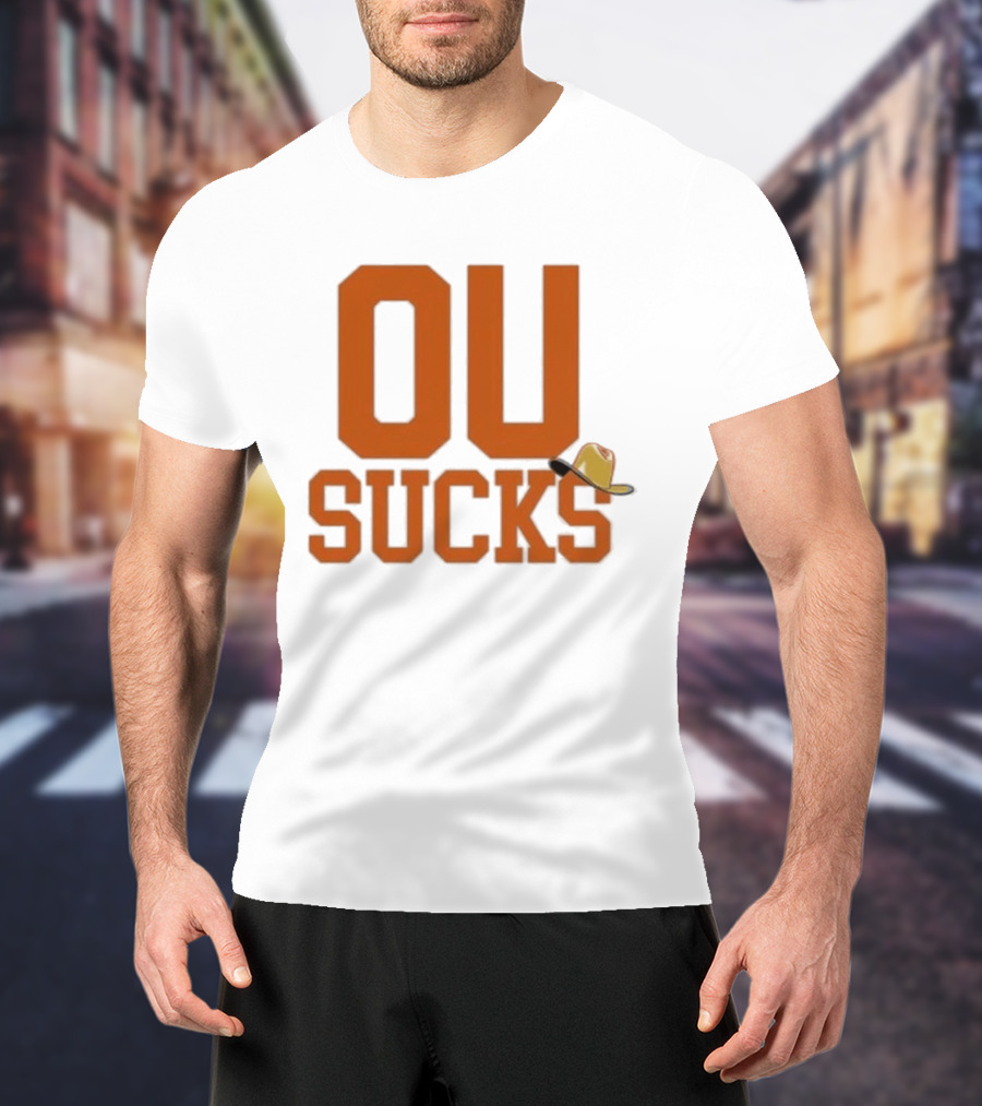 OU Sucks Cowboy Hat Orange Rivalry T-Shirt