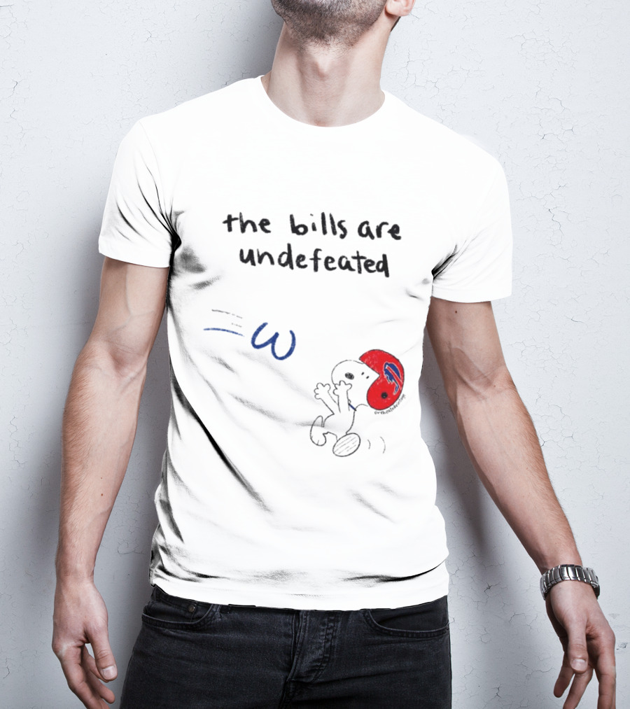 Snoopy Football Red Helmet The Bills Are Undefeated T-Shirt