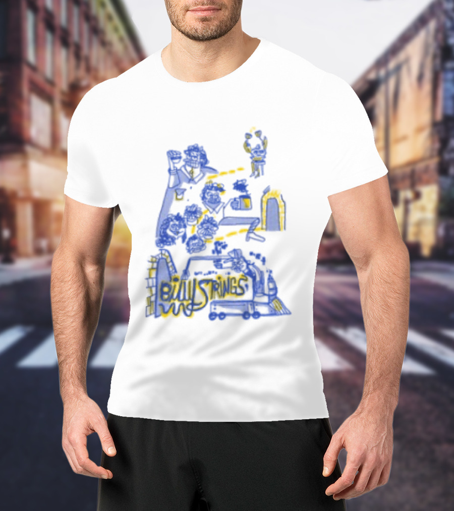 Billy Strings Store Train With Dates Jason Look Blue And Yellow T-Shirt