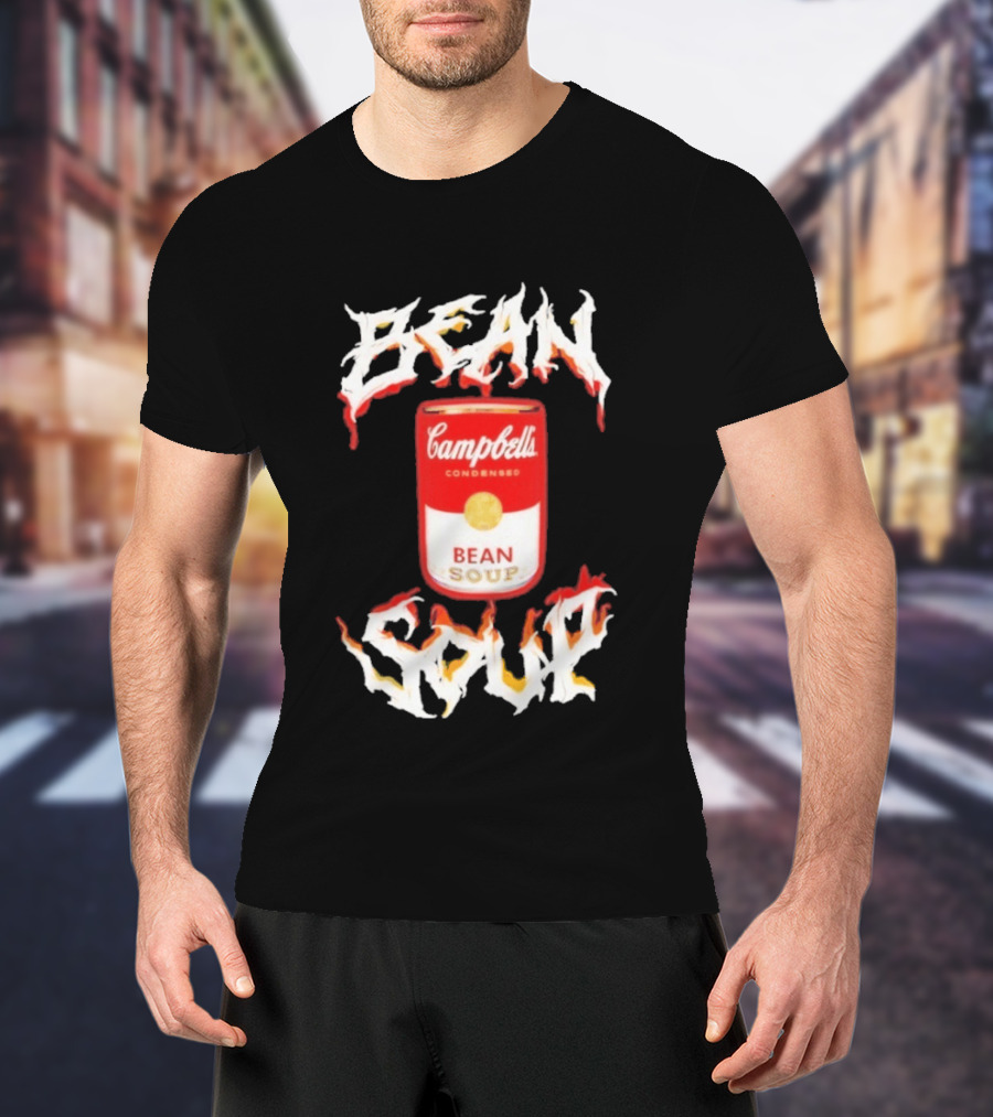 Campbell's Condensed Bean Soup Can With Flame T-Shirt
