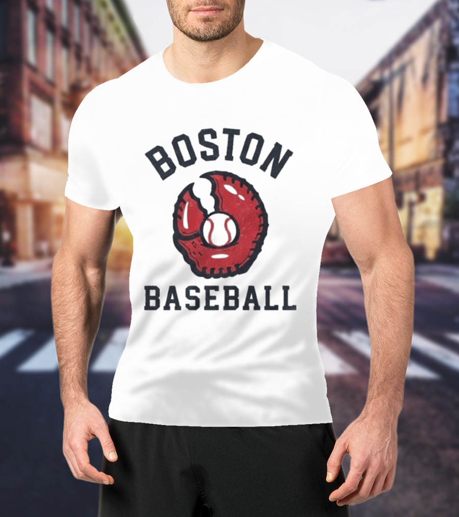 Boston Lobster Mitt Baseball T-Shirt