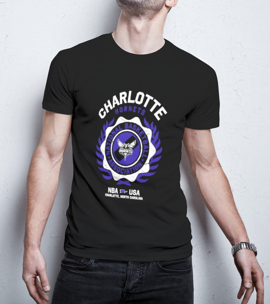 Charlotte Hornets NBA National Basketball Association Crest USA 2026 T-Shirt