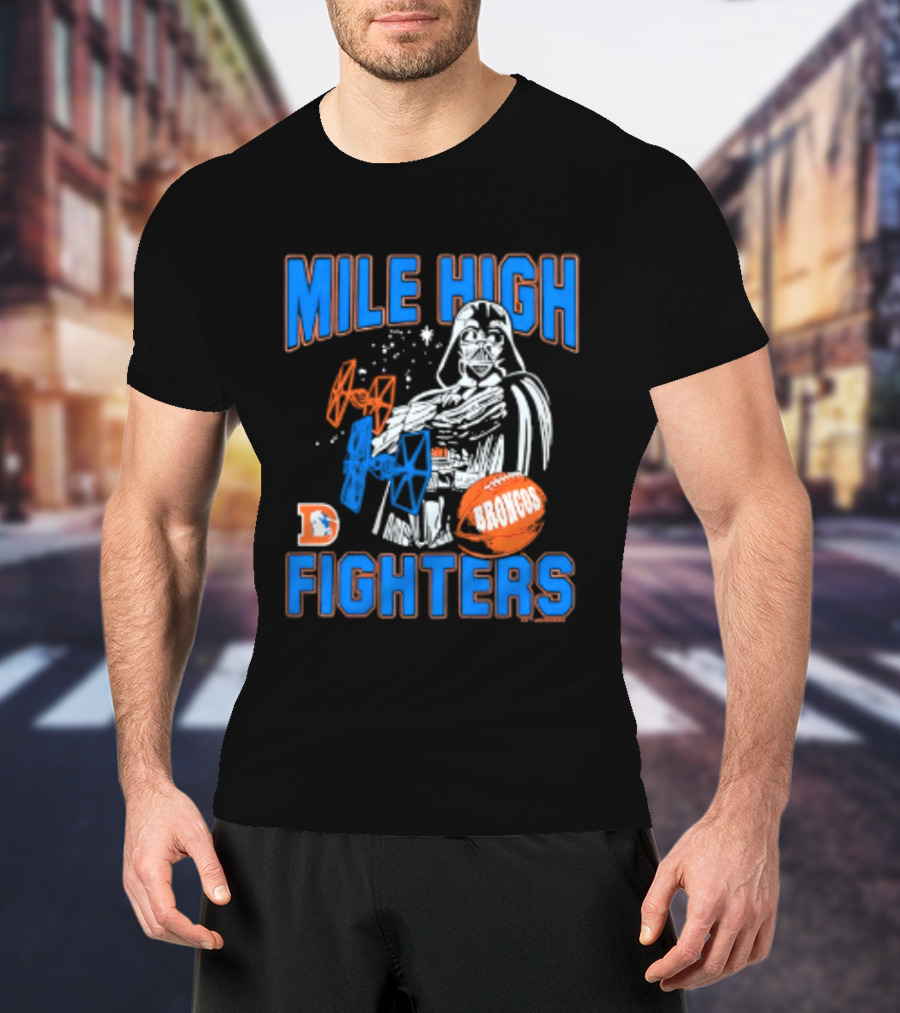 Mile High Fighters Denver Broncos Star Wars Dark Side T-Shirt