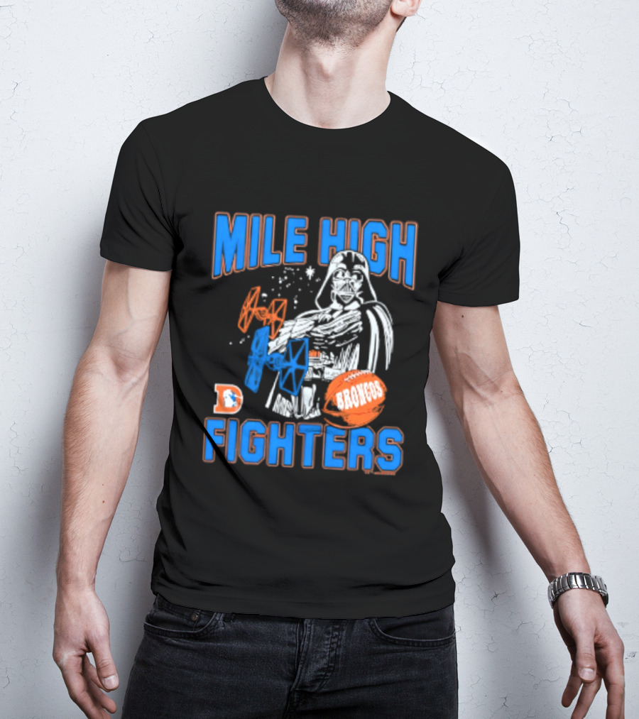 Mile High Fighters Denver Broncos Star Wars Dark Side T-Shirt