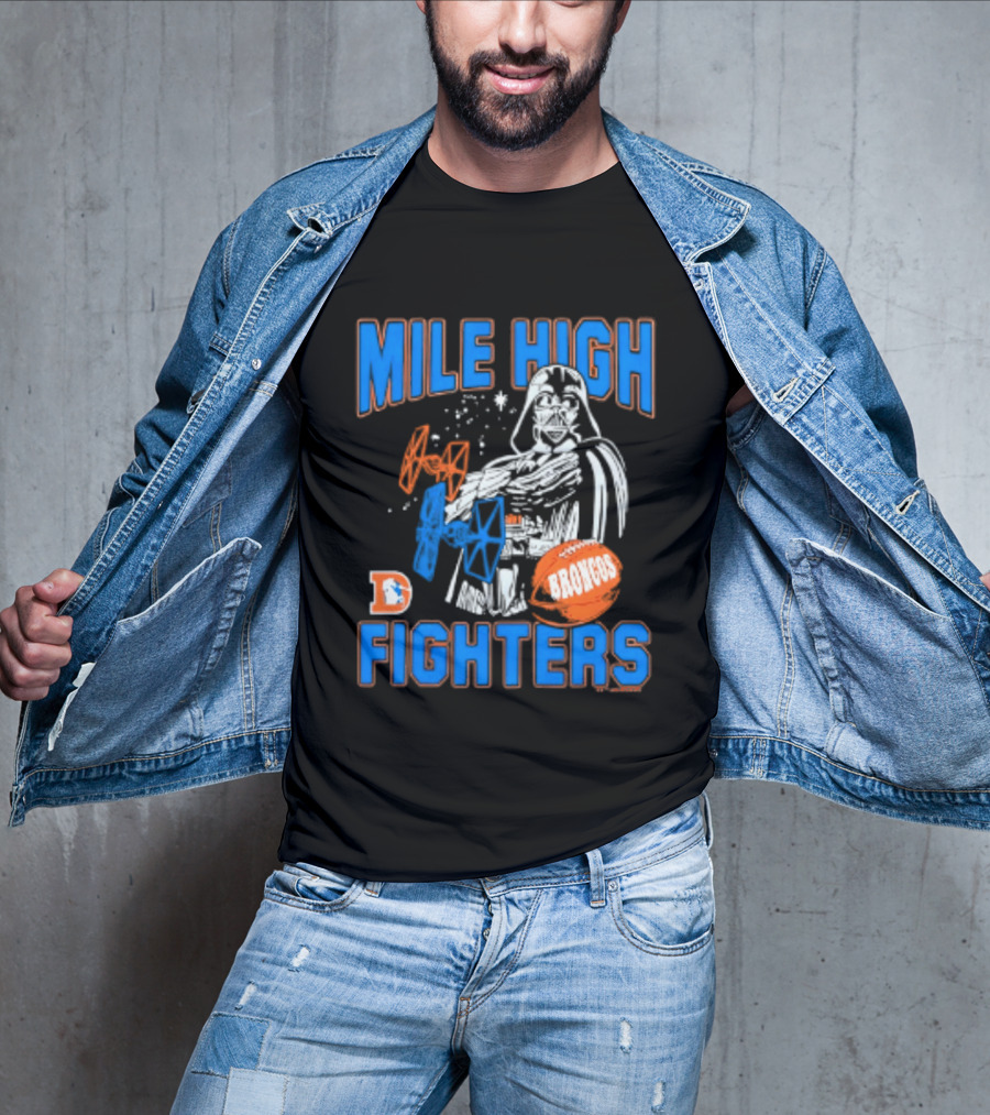 Mile High Fighters Denver Broncos Star Wars Dark Side T-Shirt
