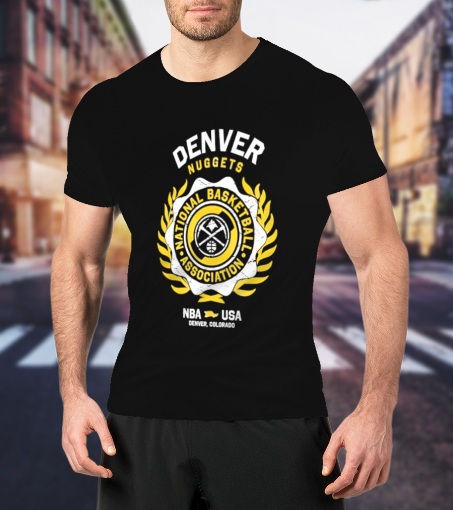 Denver Nuggets National Basketball Association NBA USA Laurel Crest Flocking 2026 T-Shirt