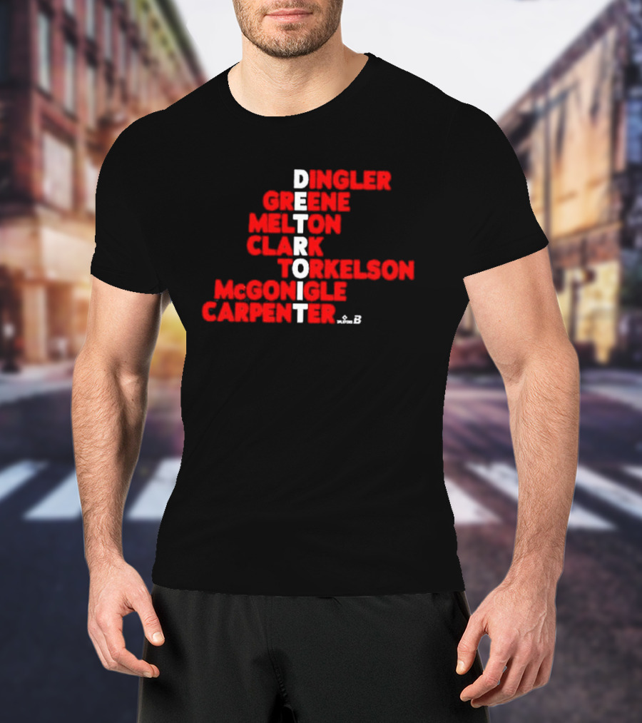 Detroit Torkelson Greene Carpenter Clark Baseball Roster Names T-Shirt