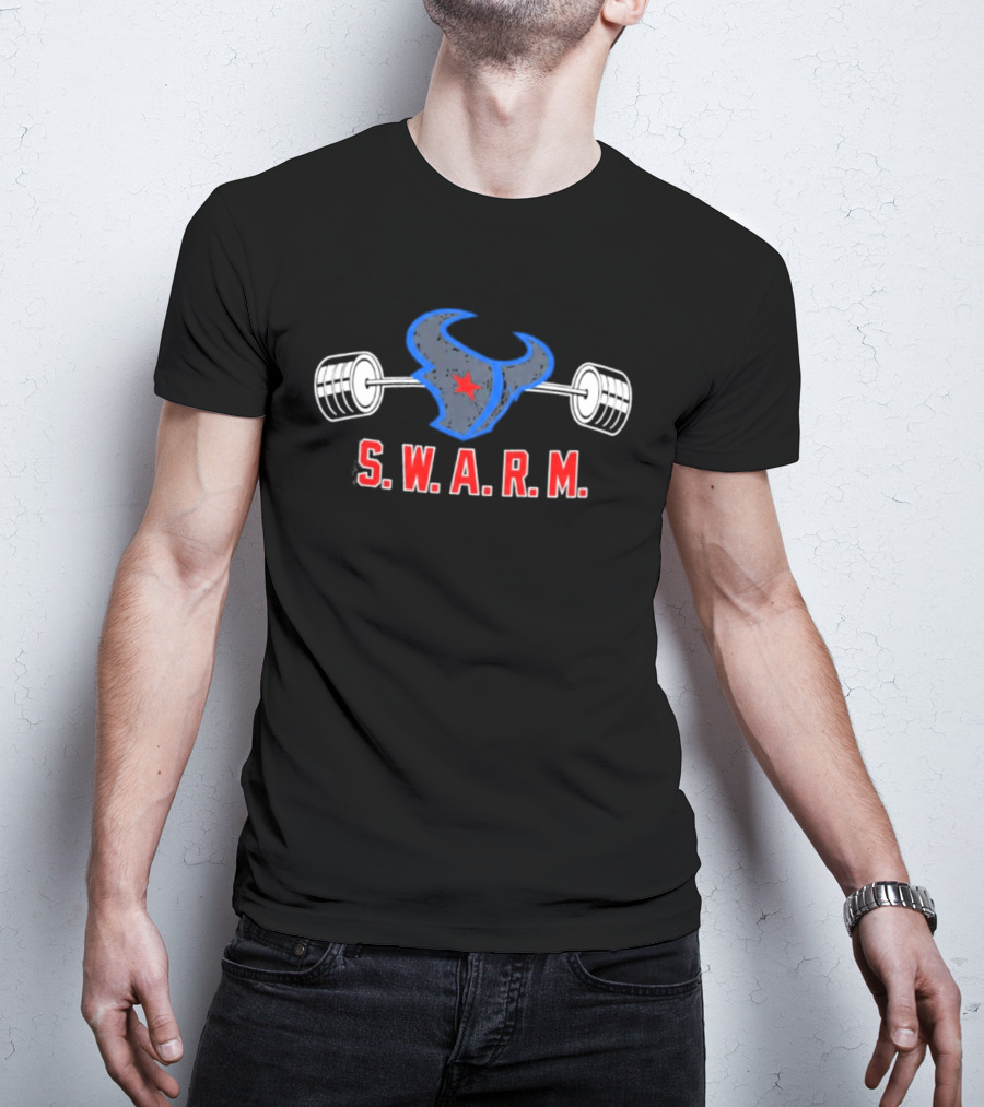 Houston Texans S.W.A.R.M. Gym Barbell T-Shirt