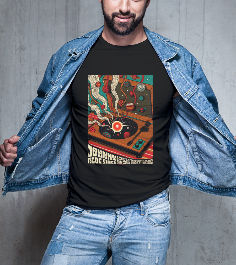 Johnny Blue Skies And The Dark Clouds Vancouver BC 2026 Event Live At Pacific Coliseum September 19 Vinyl Record Planets T-Shirt