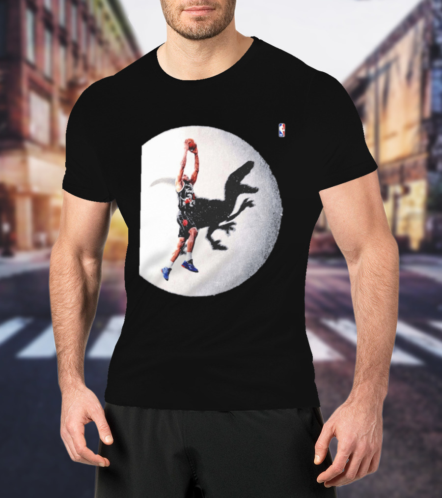 Kawhi Leonard Toronto Raptors Shadow Dunk With Raptor Silhouette Basketball T-Shirt