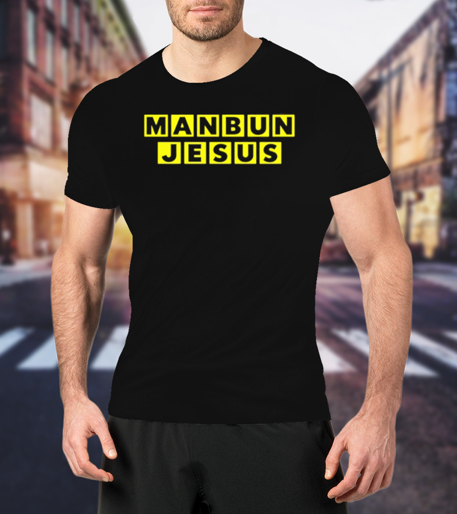 Manbun Jesus MBJaffle House Iconic Yellow T-Shirt