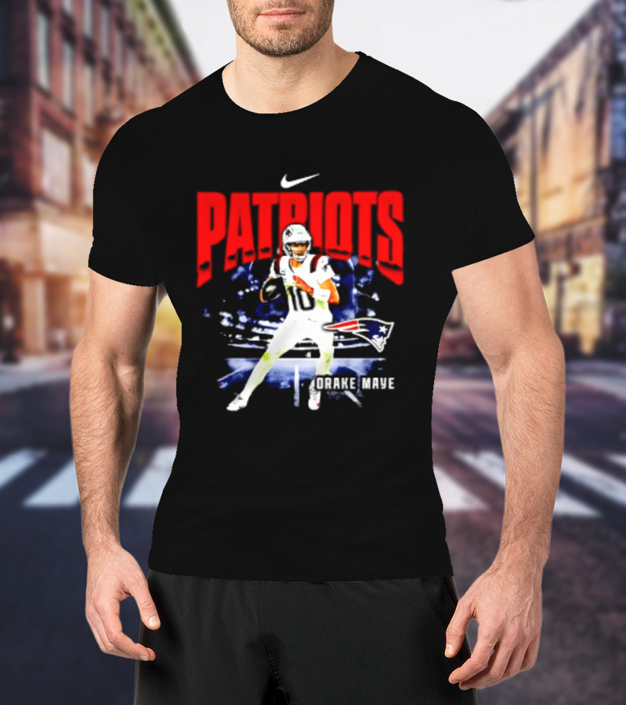 Nike Patriots Drake Maye Football Player Max90 T-Shirt