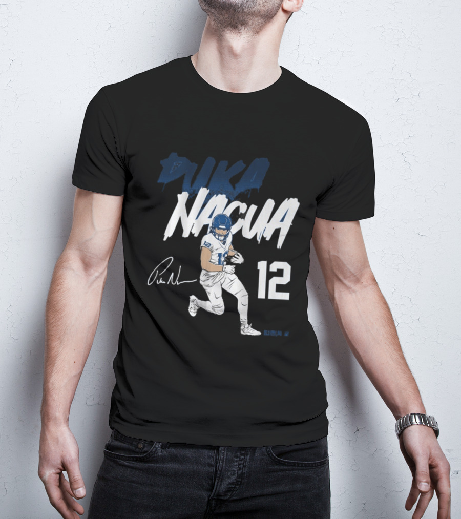 Puka Nacua 12 Signature Pose Athletic T-Shirt