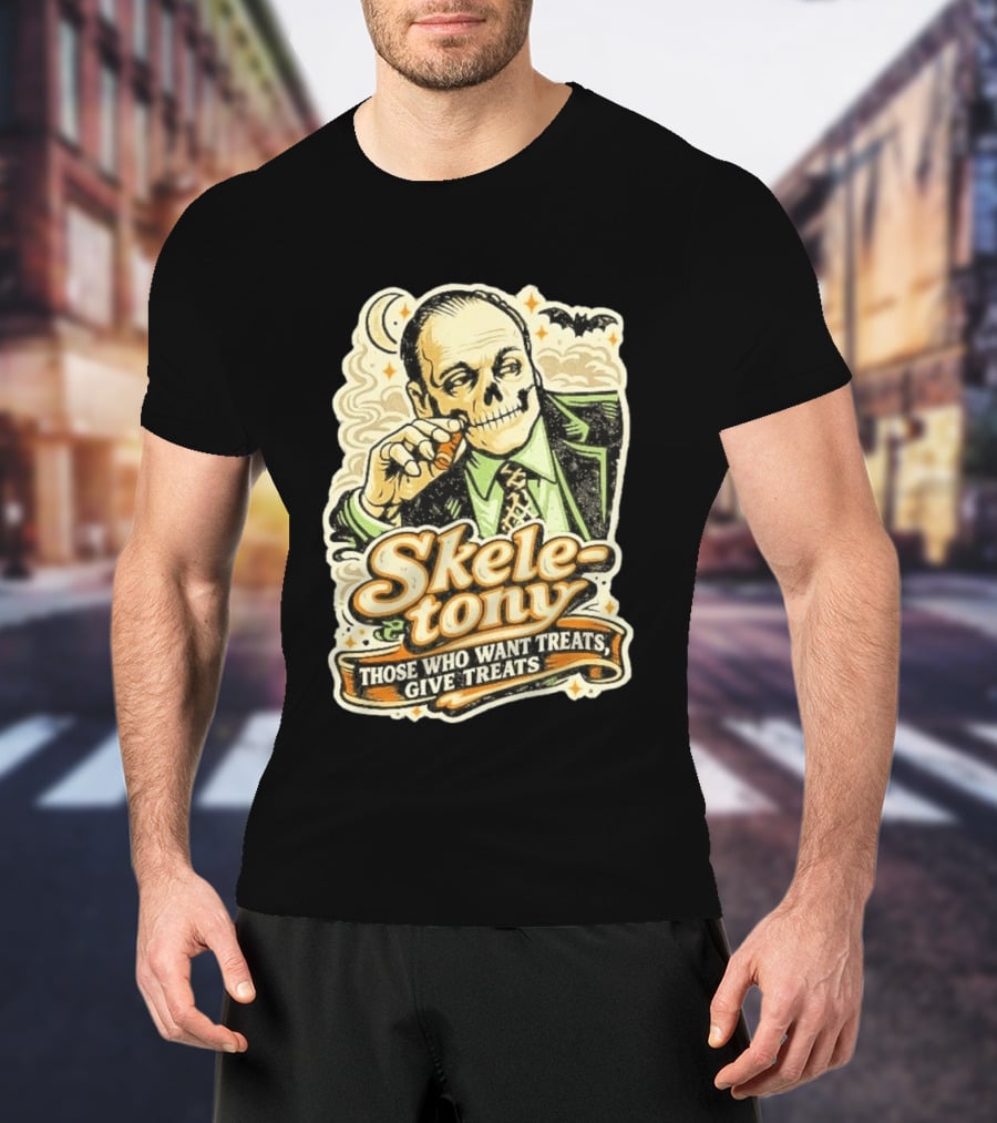 Skele Tony Soprano Those Who Want Treats Give Treats T-Shirt