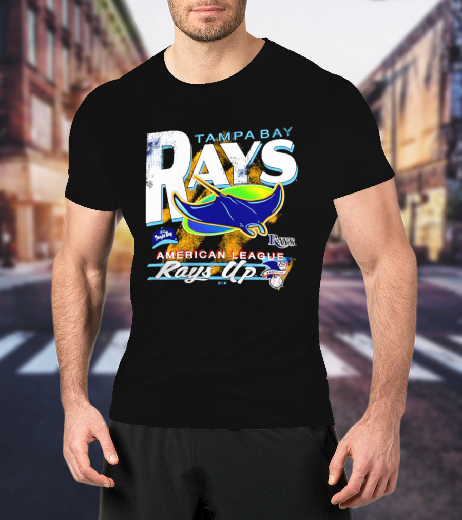 Tampa Bay Rays American League Rays Up Orange Stripe Manta Ray T-Shirt