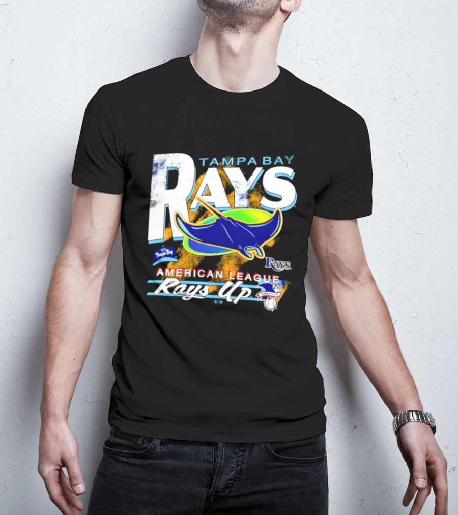 Tampa Bay Rays American League Rays Up Orange Stripe Manta Ray T-Shirt