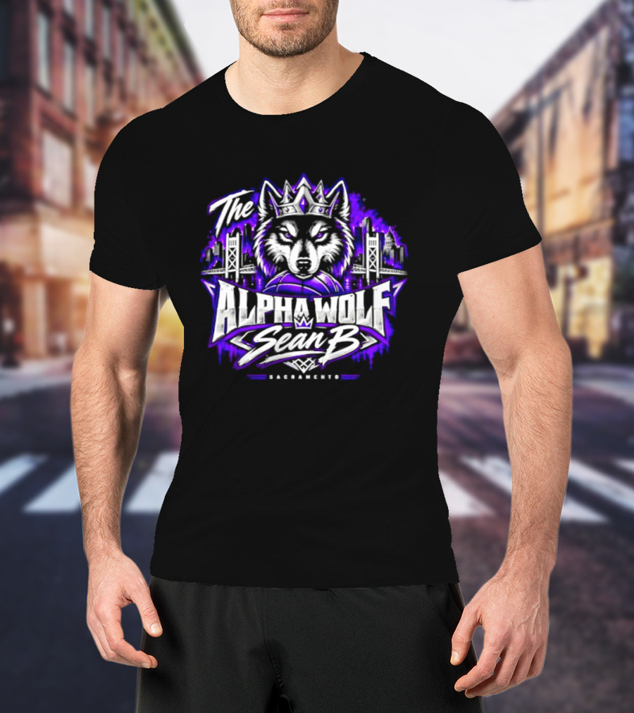 The Alpha Wolf Sean B Sacramento Skyline King's Crown Wolf T-Shirt