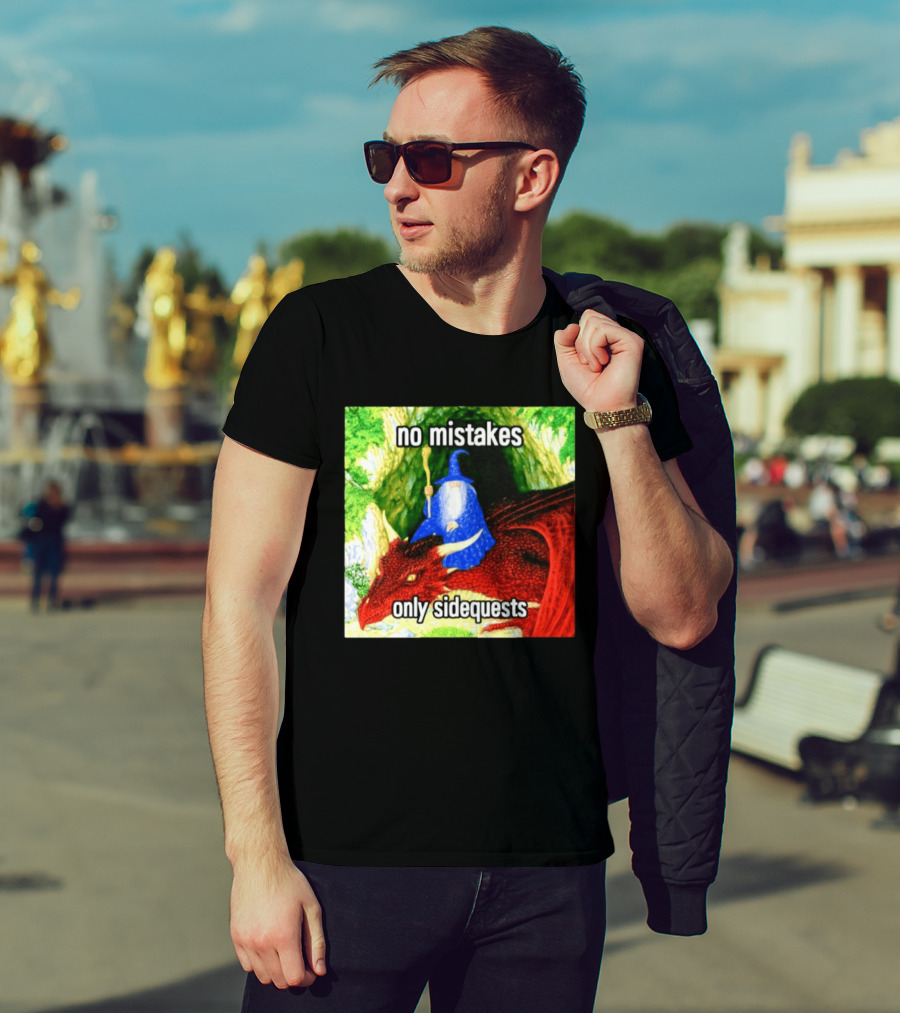 No Mistakes Only Side Quests Wizard And Dragon T-Shirt