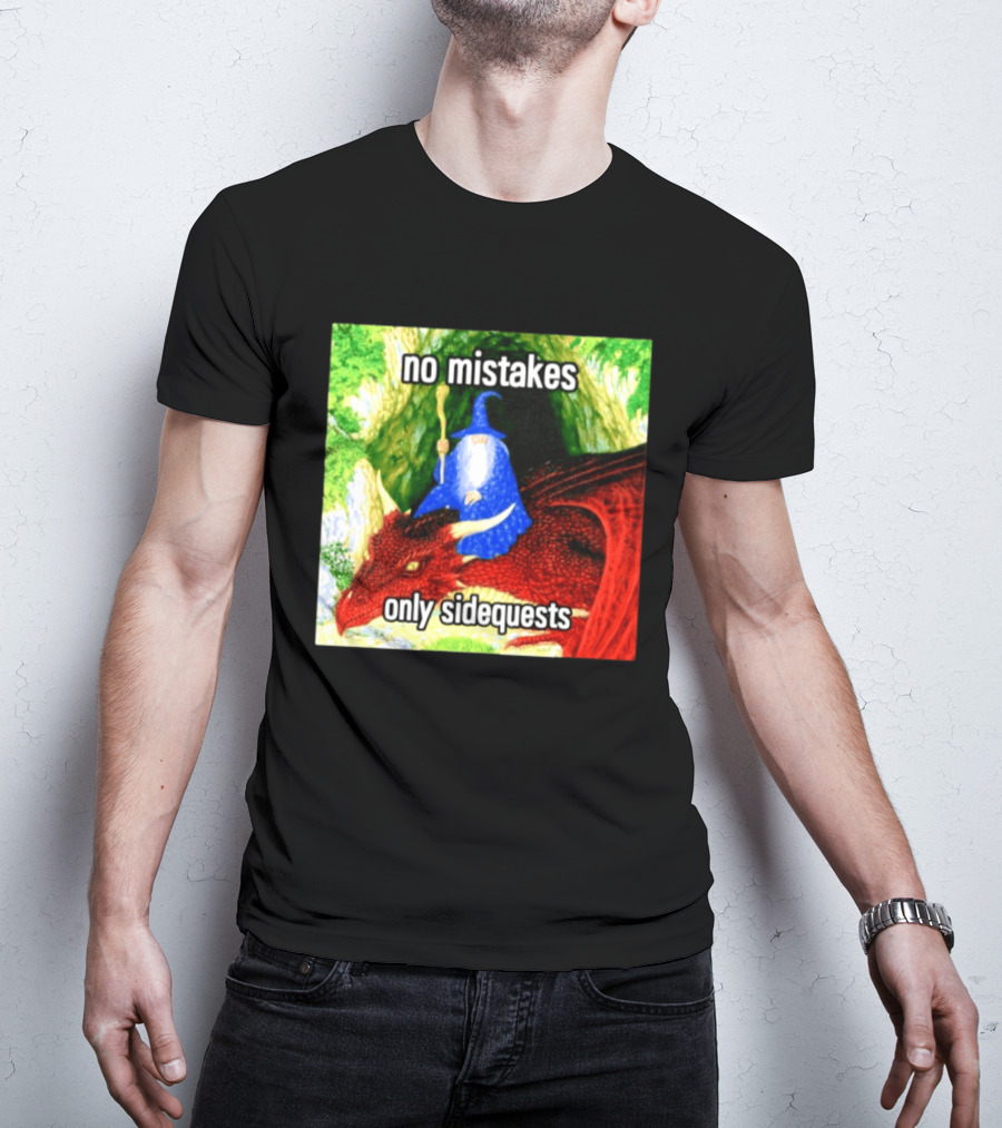 No Mistakes Only Side Quests Wizard And Dragon T-Shirt