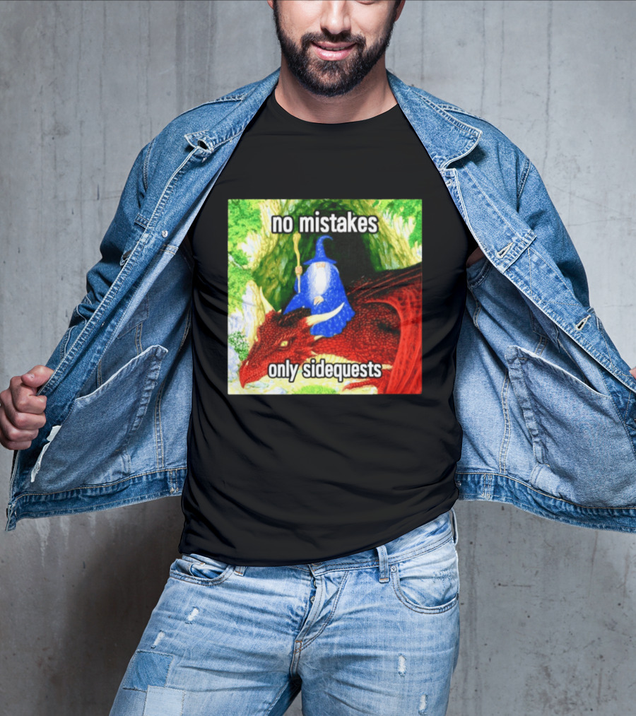 No Mistakes Only Side Quests Wizard And Dragon T-Shirt