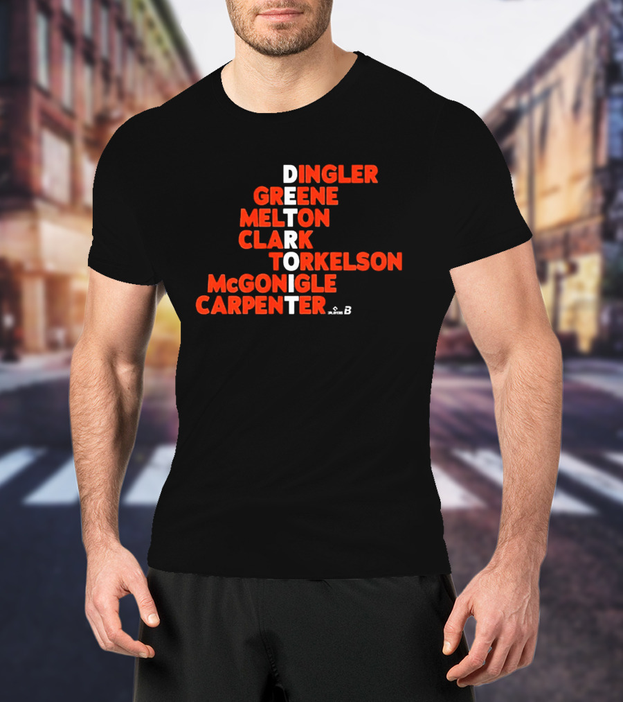 Detroit Baseball Players Names Dingler Greene Melton Clark Torkelson McGonigle Carpenter 2026 T-Shirt