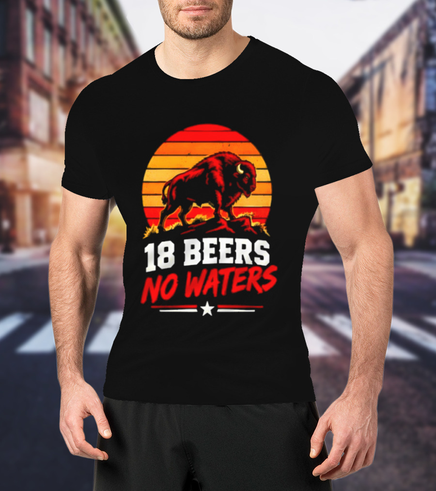 Buffalo Bison 18 Beers No Waters Football Drink Fun T-Shirt