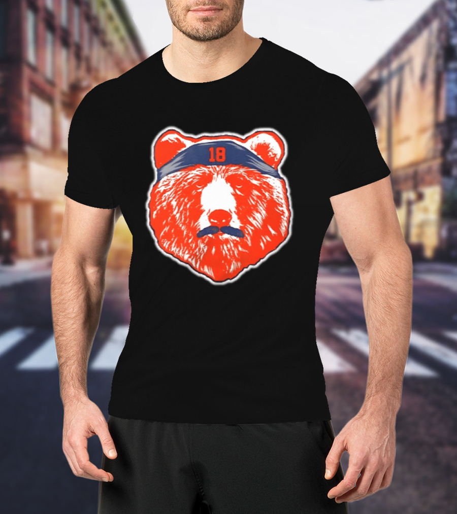 Caleb Williams Chicago Bears Mustache Bear Headband 18 T-Shirt
