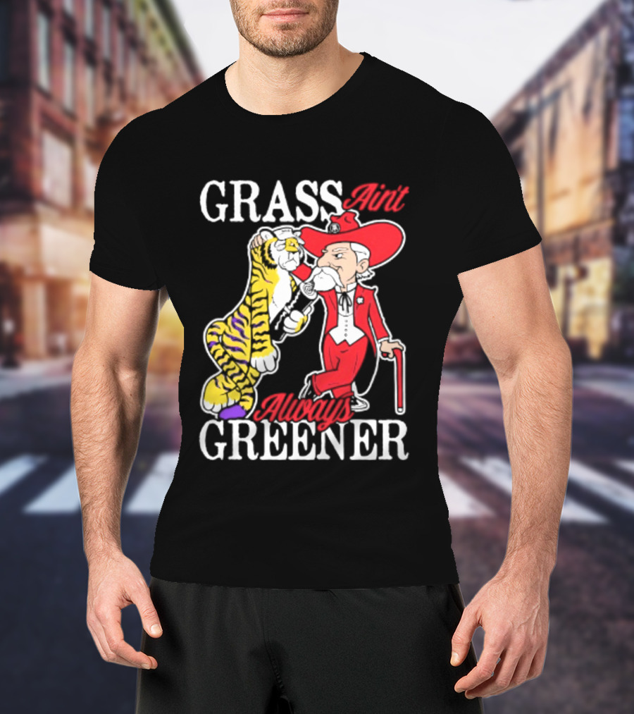 Ole Miss Rebels Vs LSU Tigers Grass Ain't Greener 2026 NCAA T-Shirt