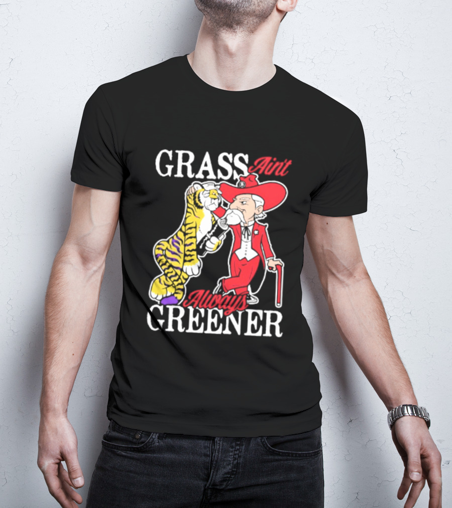 Ole Miss Rebels Vs LSU Tigers Grass Ain't Greener 2026 NCAA T-Shirt
