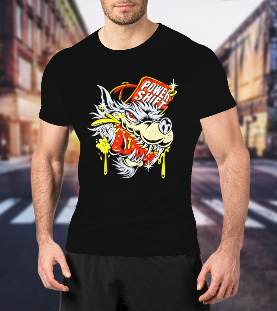 Power Shift Wolf Streetwear Urban Style Clothing T-Shirt