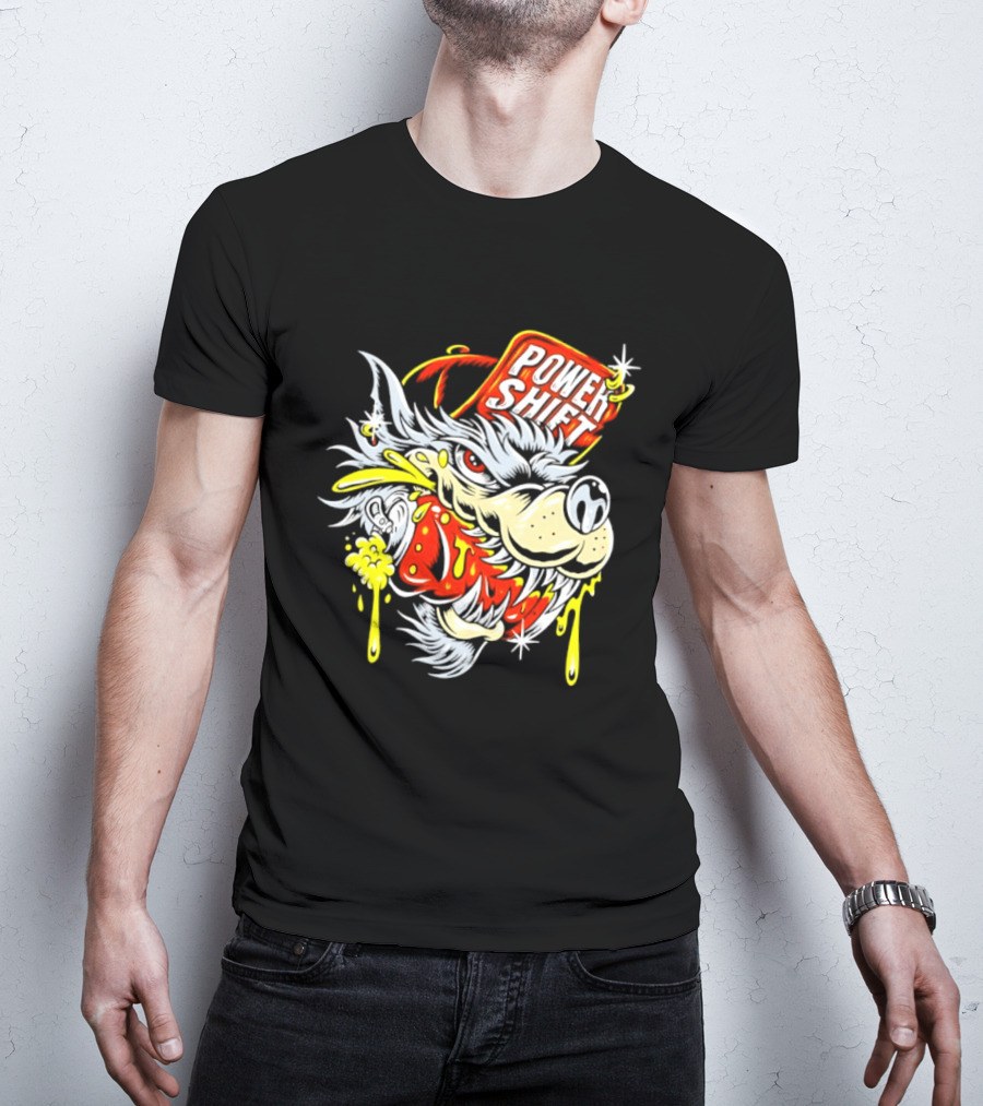 Power Shift Wolf Streetwear Urban Style Clothing T-Shirt