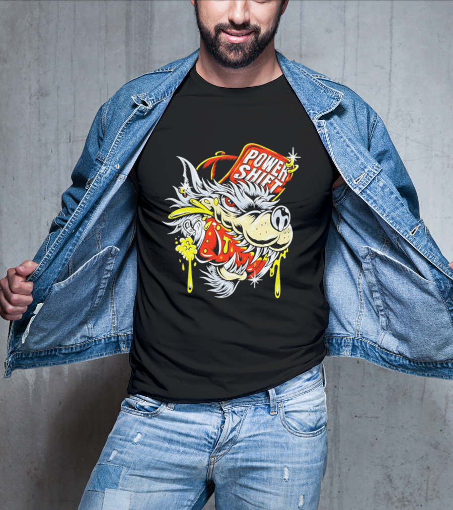 Power Shift Wolf Streetwear Urban Style Clothing T-Shirt
