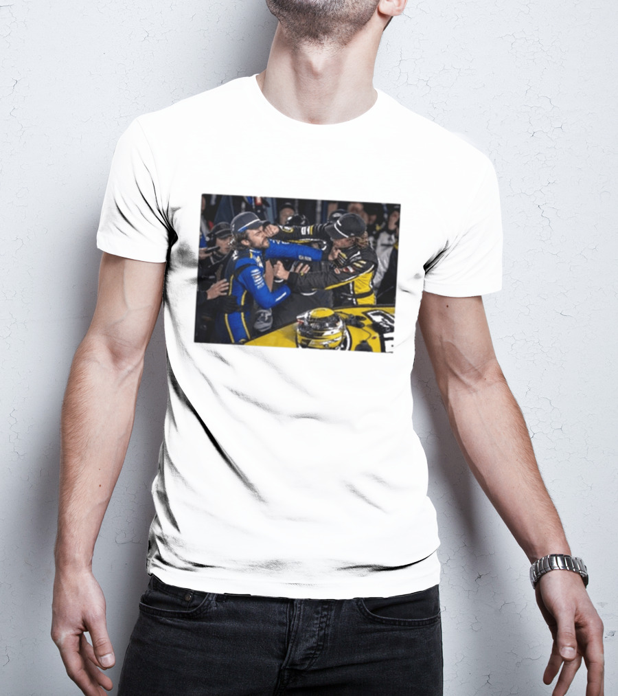 Carson Hocevar Vs Ryan Blaney NASCAR Fight Racing Rivalry Scene T-Shirt