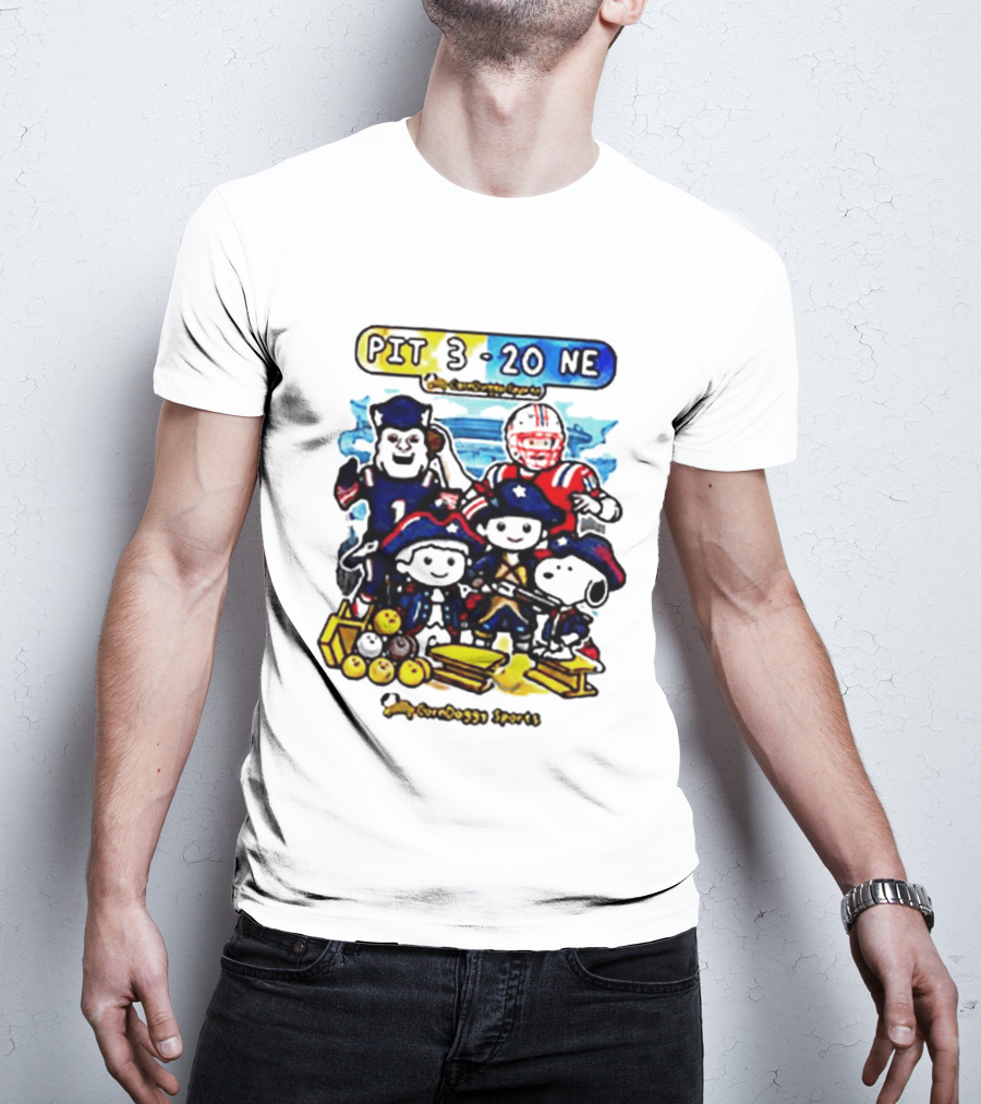 PIT 3 Vs 20 NE Patriots Snoopy Cartoon CornDoggy Sports Game Day T-Shirt