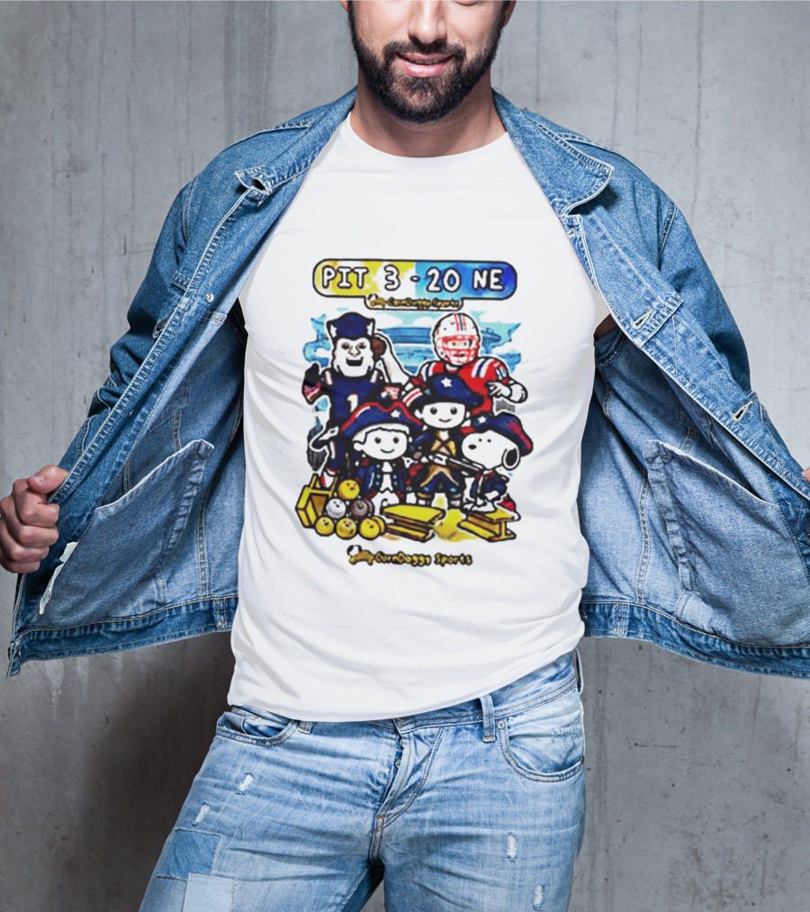 PIT 3 Vs 20 NE Patriots Snoopy Cartoon CornDoggy Sports Game Day T-Shirt