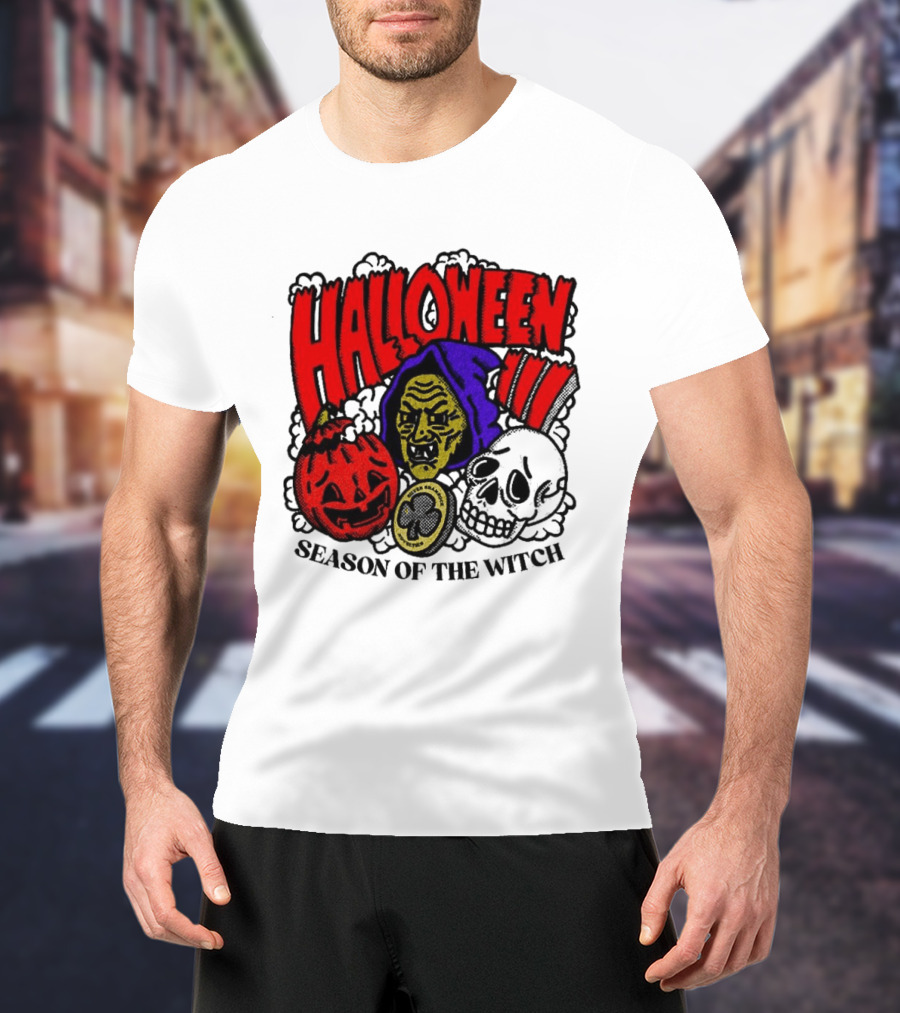 Halloween Season Of The Witch Pumpkin Skull T-Shirt