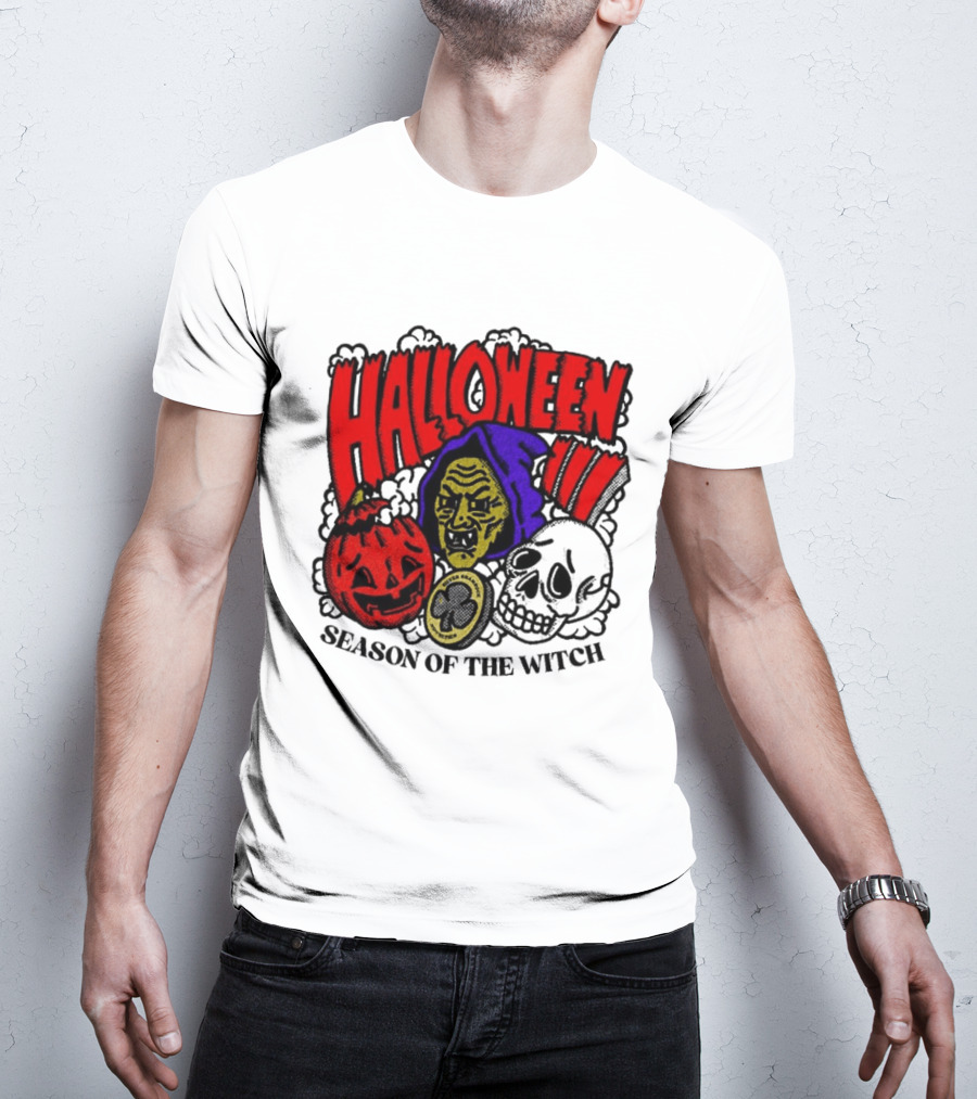 Halloween Season Of The Witch Pumpkin Skull T-Shirt