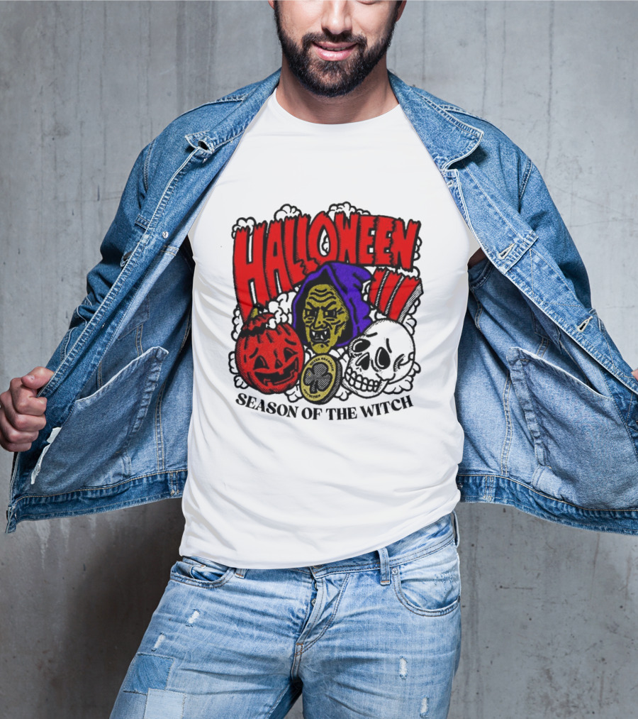 Halloween Season Of The Witch Pumpkin Skull T-Shirt