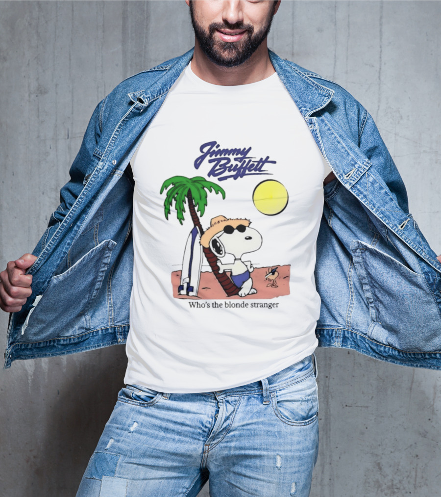 Jimmy Buffett Snoopy Who's The Blonde Stranger Surfing Palm Beach Moon T-Shirt