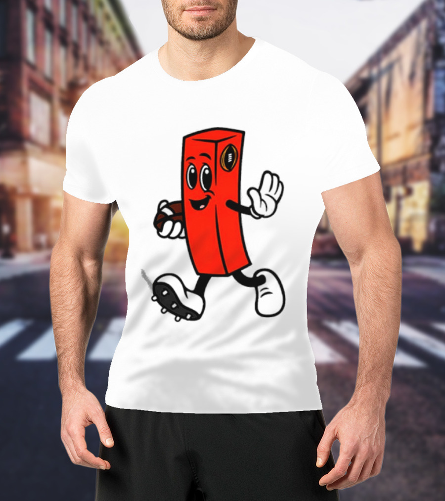 Perry Pylon Football Character With Cigar Walking T-Shirt