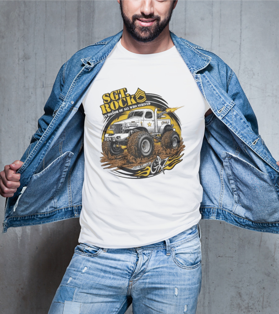 Sgt. Rock In Honor Of All Who Served Stage 5 Drives Oz T-Shirt