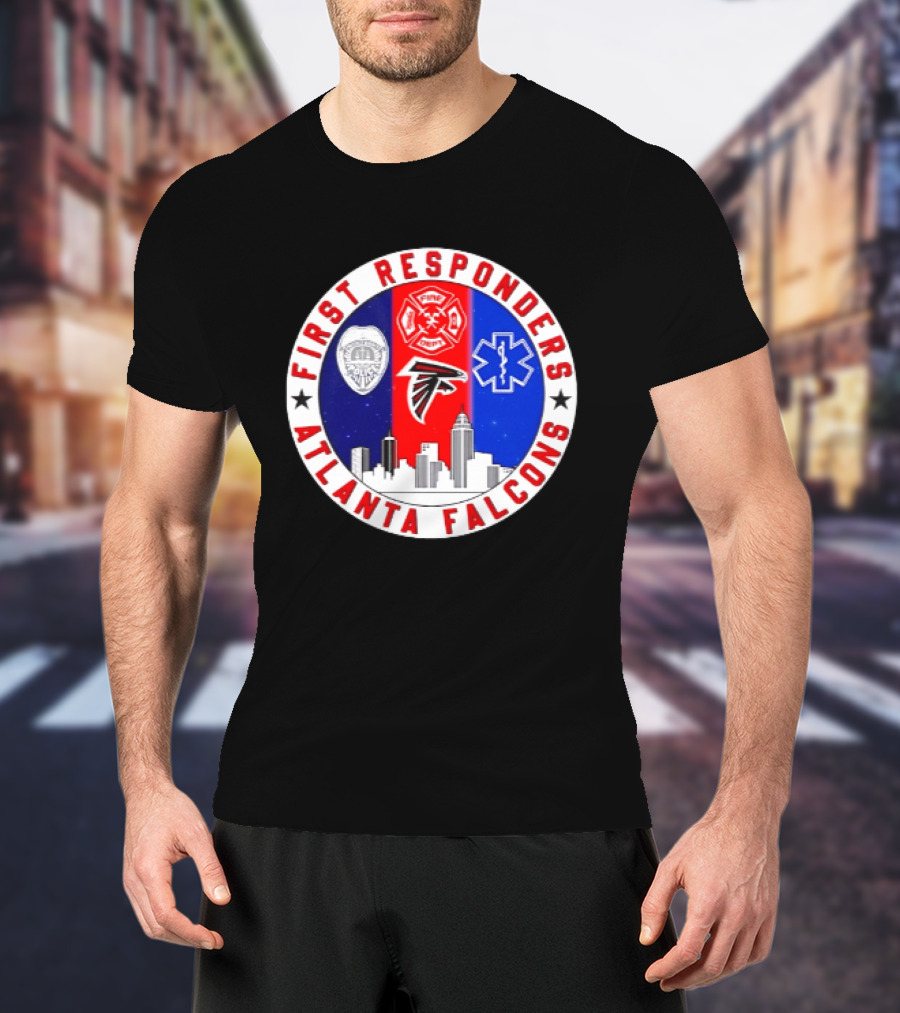 Atlanta Falcons First Responders 9.11 Never Forget Skyline T-Shirt