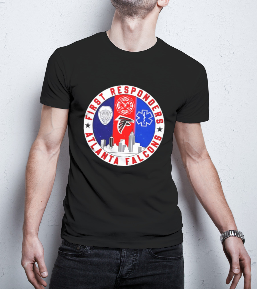 Atlanta Falcons First Responders 9.11 Never Forget Skyline T-Shirt