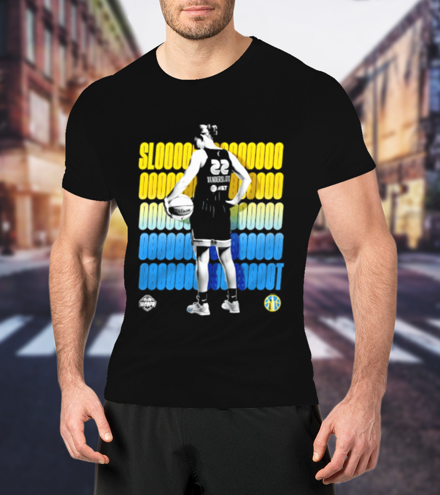 Chicago Sky Courtney Vandersloot Slooty 22 Blue Yellow Basketball T-Shirt