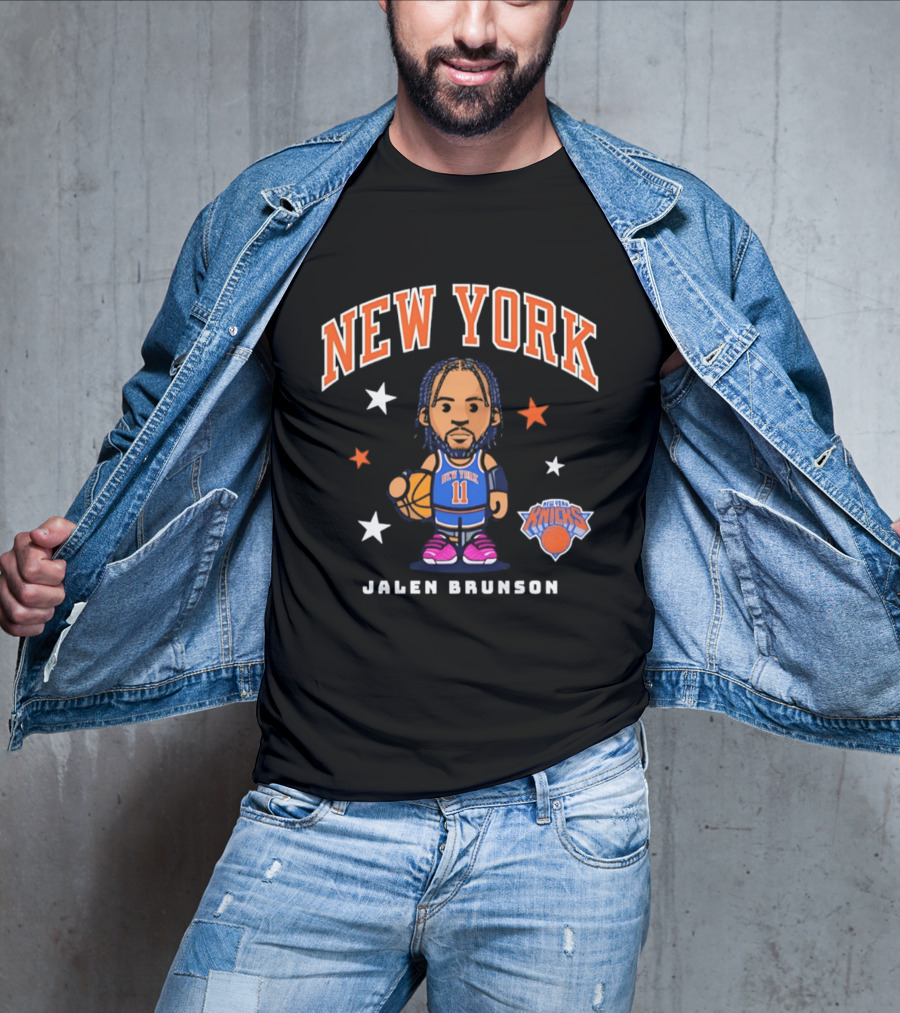 Jalen Brunson New York Knicks 11 Basketball Cartoon Stars T-Shirt